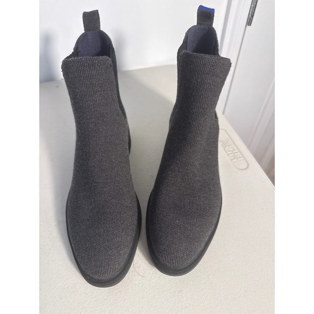 Rothy's The Chelsea Ankle Boot Charcoal Grey Knit Lug Sole Womens size 9 NEW!